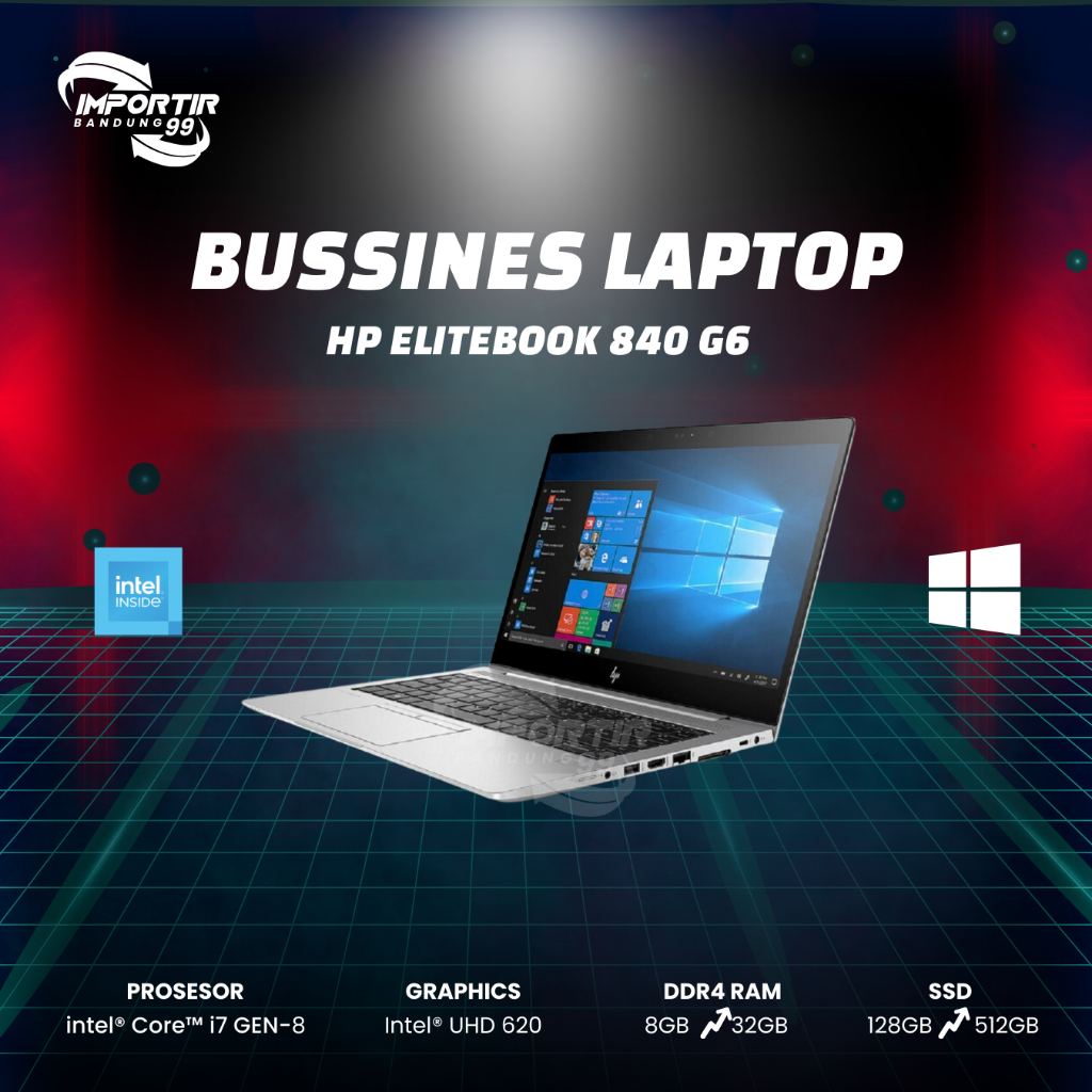 Laptop Hp Elitebook 840 G6 Core i7 Gen 8 Ram 8GB SSD 256GB Murah Bergaransi Like New