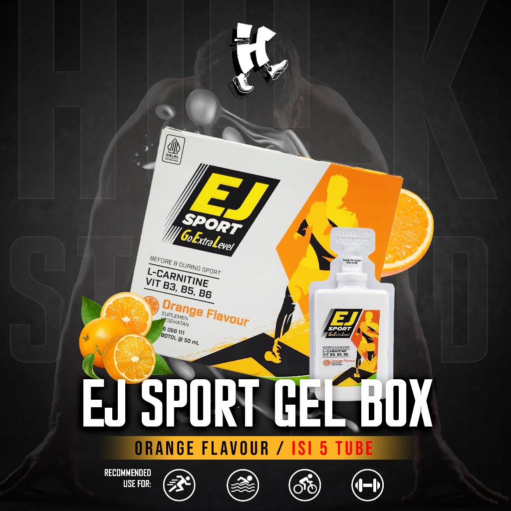 

EJ Sport Gel/Suplement kesehatan rasa Orange (isi 5 Tube) - Energy Juara Penambah Stamina