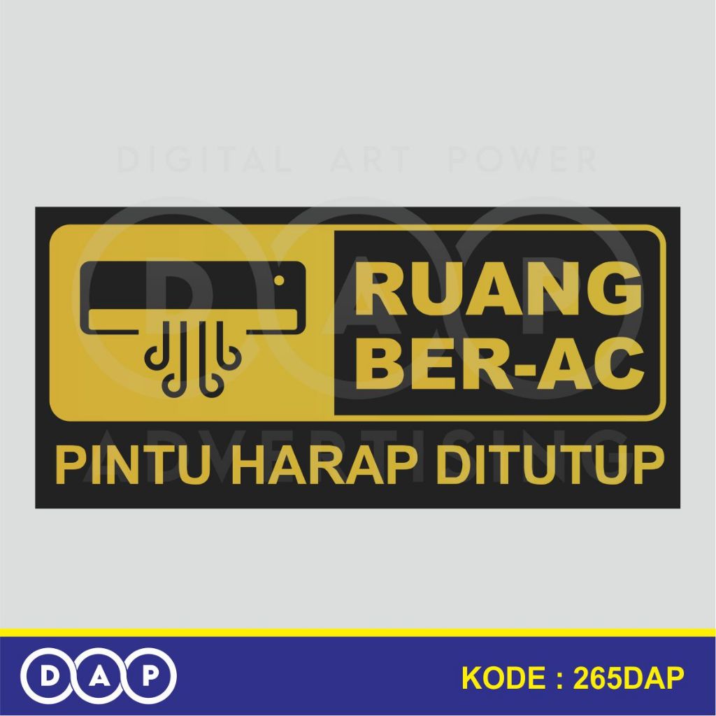 

265 - STIKER RUANG BER AC (GOLD EDITION) - 15 X 7 CM - VYNIL - TERBAIK