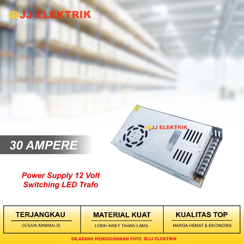 Adaptor Power Supply 12V 30A Switching LED Trafo 30 Ampere