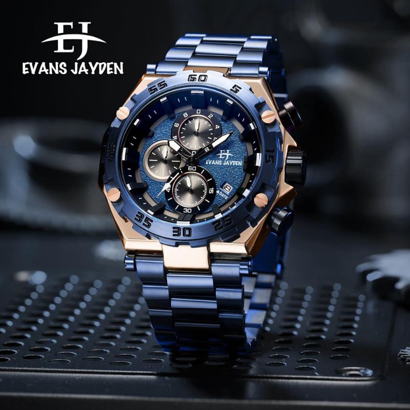 BUY 1 GET 1.. Jam tangan pdria EVANS JAYDEN ORIGINAL CHRONO AKTIF SEMUA 9840 RT