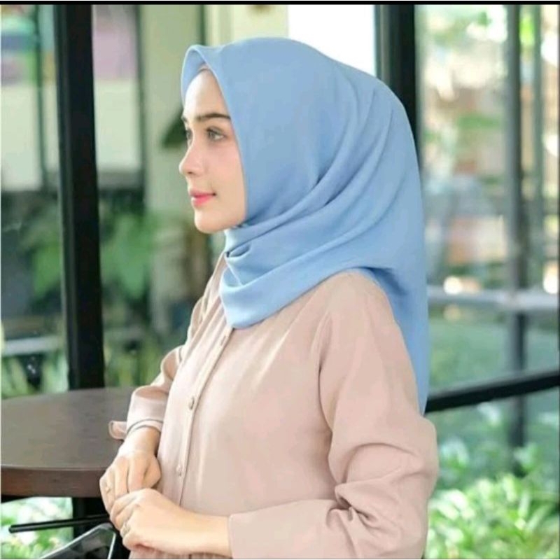 JILBAB TERMURAH Krudung Segi empat BIRU MUDA Hijab Segiempat BABY BLUE /Krudung segi empat Baby Blue