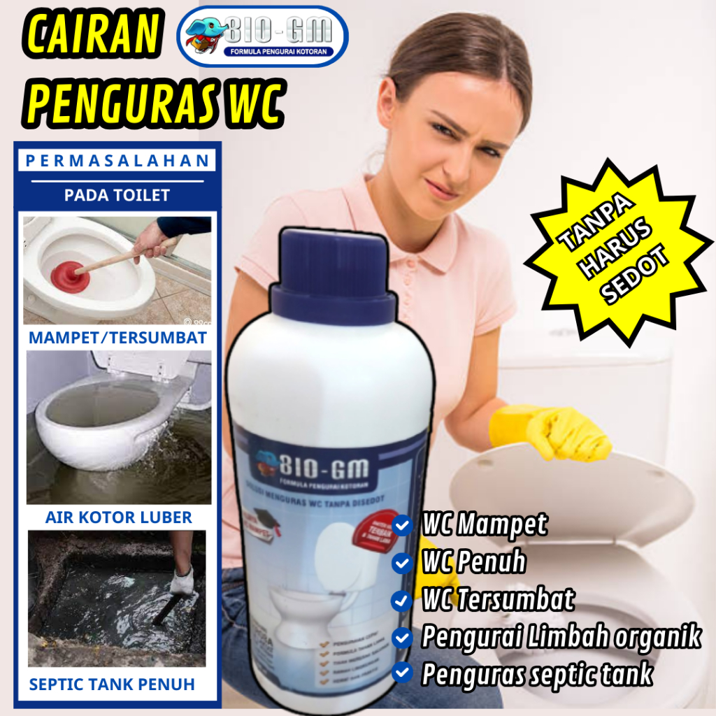 Penguras WC Tersumbat Mampet Penuh Luber BIO GM Anti Mampet WC Penghancur kotoran