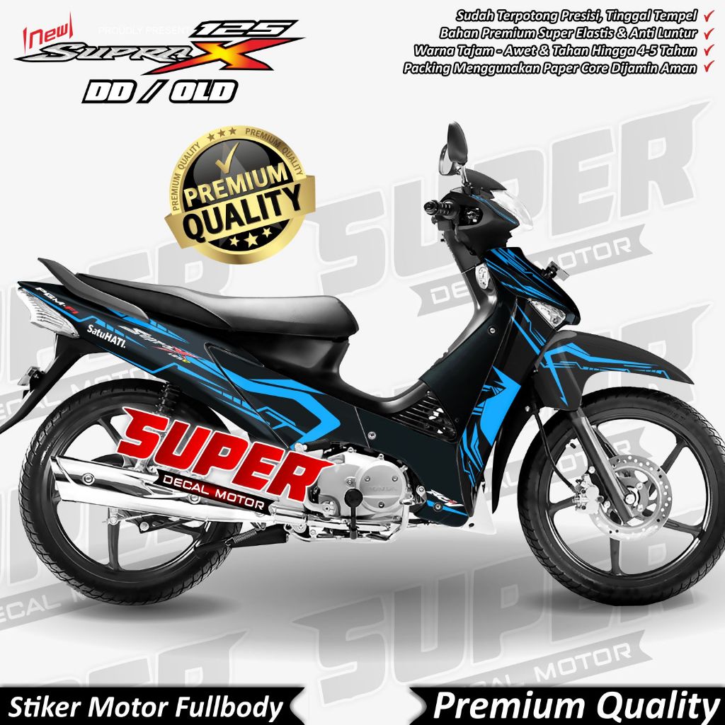 (COD) Stiker Decal Honda Supra X 125 OLD Full Body Variasi Konsep Racing