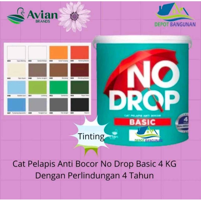 Cat Tembok No Drop Basic Luar Pelapis Anti Bocor Waterproofing 4 KG