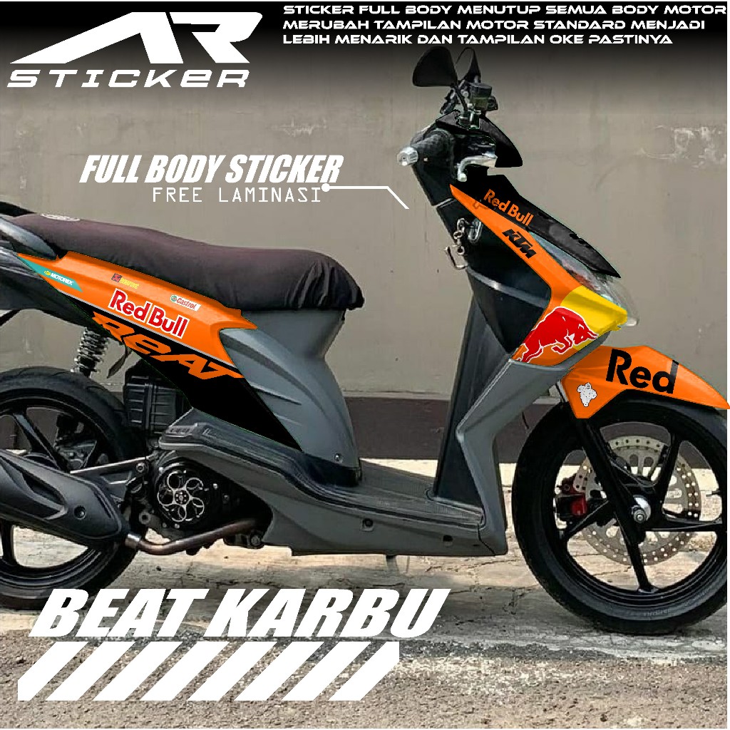 (COD) Decal Sticker BEAT KARBU 2008 2009 2010 2011 2012  Stiker Beat Fullbody Desain XBULL