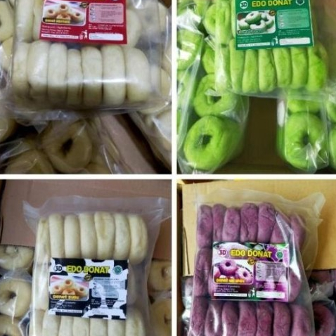 

EDO Donat Frozen Jumbo Dan Mini Donat Kentang & Pandan | Donut EDO Isi 10pcs dan 20 pcs