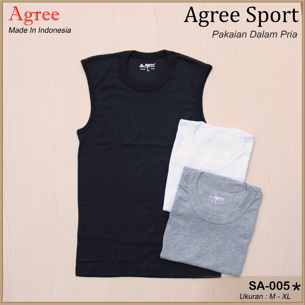 Tangtop AGREE SA005 Kaos Dalam Singlet Agree SA 005 Pria Dewasa Comfort & Super Cool  - Dyarshop