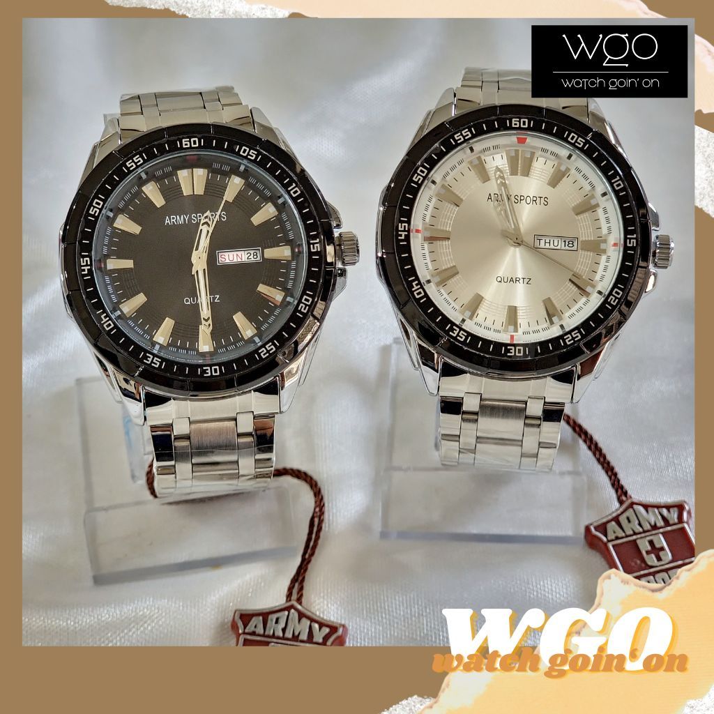 Watch Goin' On x Jam Tangan Rantai Pria Army Sports 1680