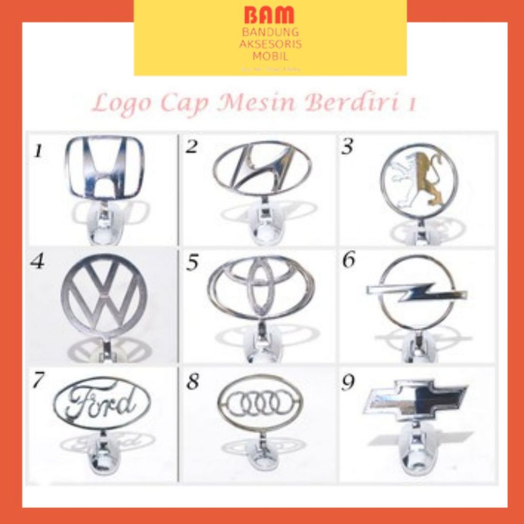Logo Kap Mesin Mobil Model Berdiri