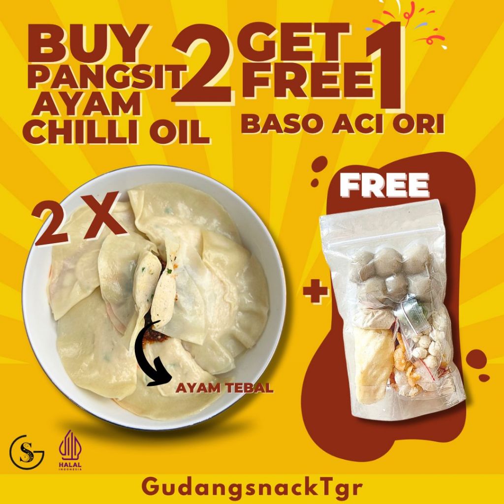 

[Beli 2 Dapat 1] Beli 2 Pangsit Ayam Dapat 1 Baso Aci Ori Hotpot Instan Food