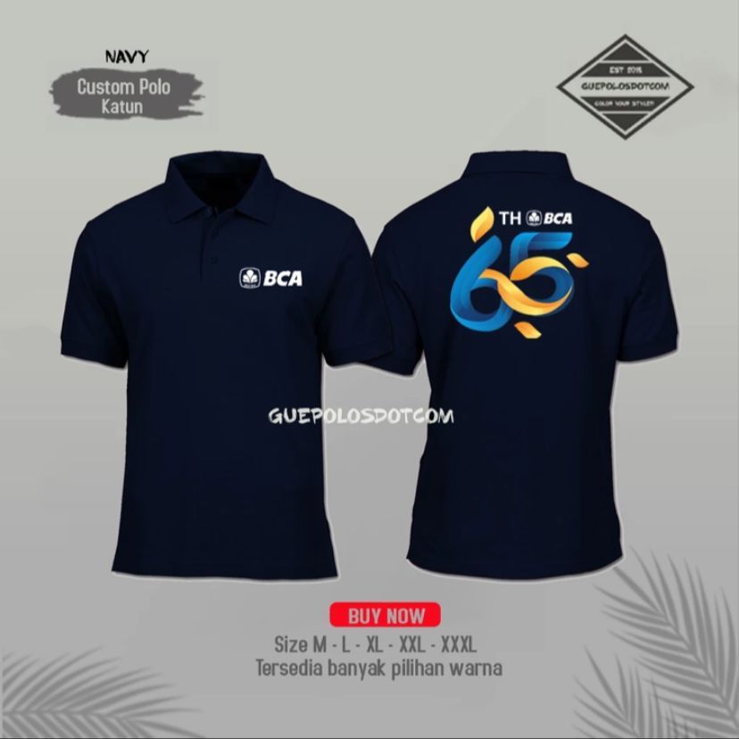 Polo BCA Ulang tahun BCA 65th kode 02  - Poloshirt BCA anniversary - Kaos Kerah BCA - Baju Kerah Ban