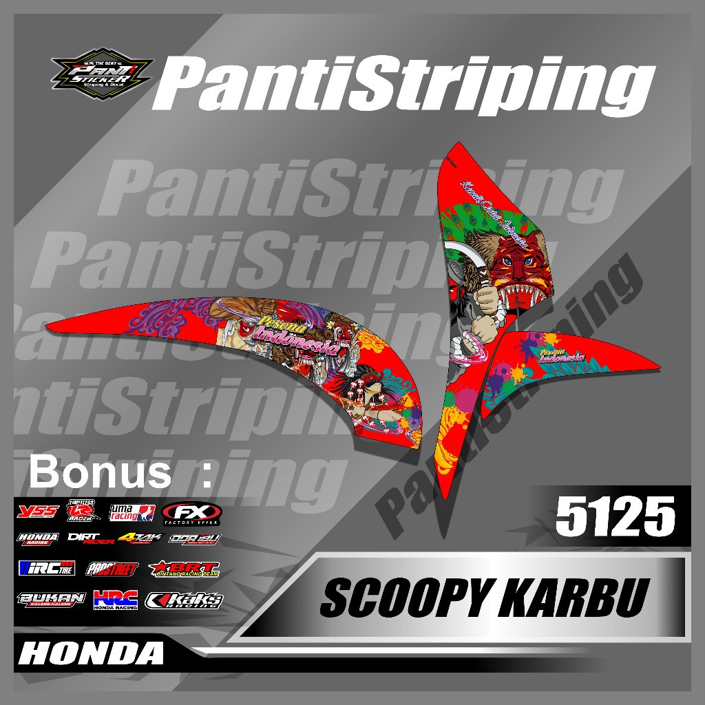 Striping Motor Scoopy OLD /KARBU Terbaru  List Variasi - Striping skotlet scoopy One Set Kanan Kiri 