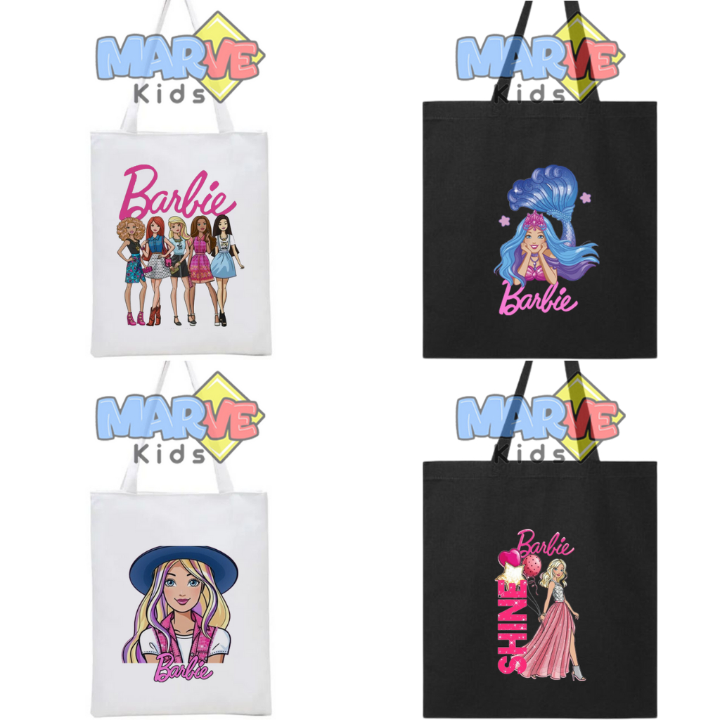 Totebag Tote Bag Barbie Ulang Tahun Anak Lucu Goodie Bag Souvenir Ultah Kanvas Sekolah Goodiebag