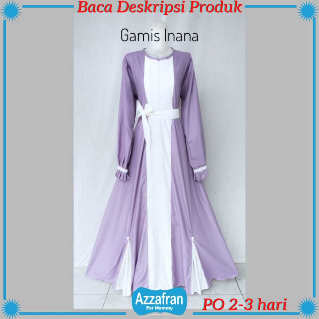 Gamis Inana Ungu Muda | Baju Katun Couple Anak Perempuan & Dewasa | Seragam Lebaran Toyobo Terbaru