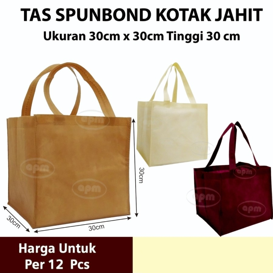 

Tas Spunbond Kotak Ukuran 30X30X30 (Tas Jahit)