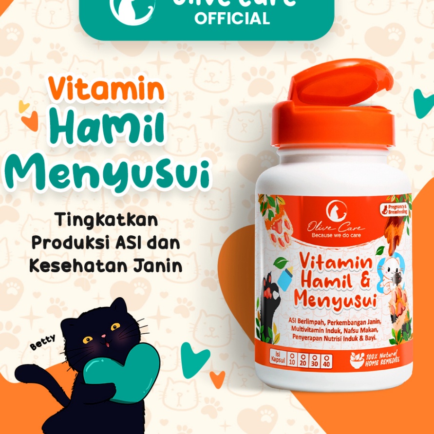Jangan Sampai Kehabisan Olive Care Vitamin Kucing HAMIL  MENYUSUI untuk Produksi Asi Perkembangan Ba