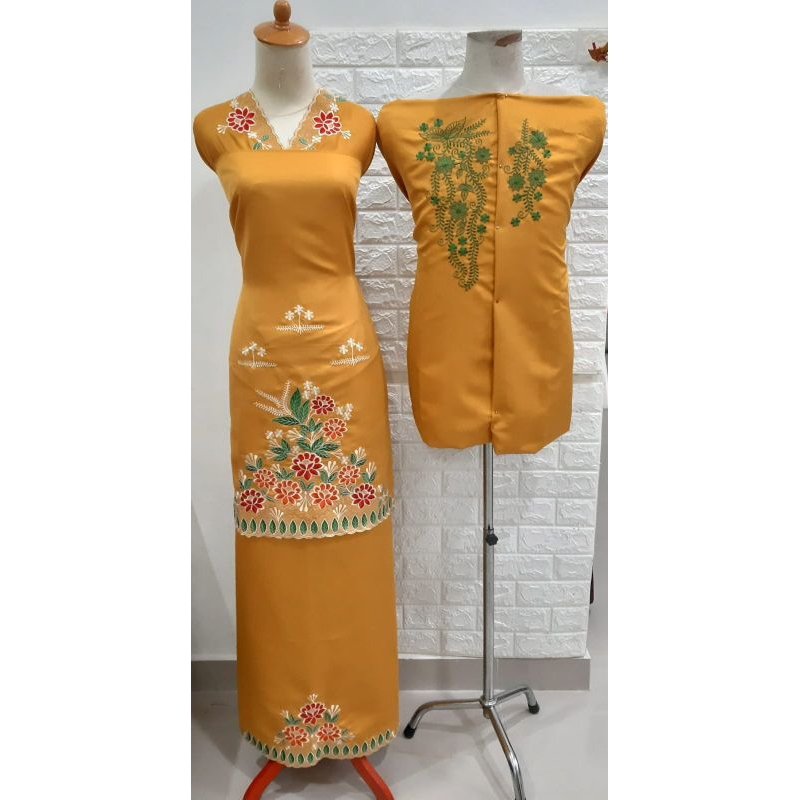 Bahan Cople Baju Kurung Bordir/Motif Bordir Kerancang Non Solder 2