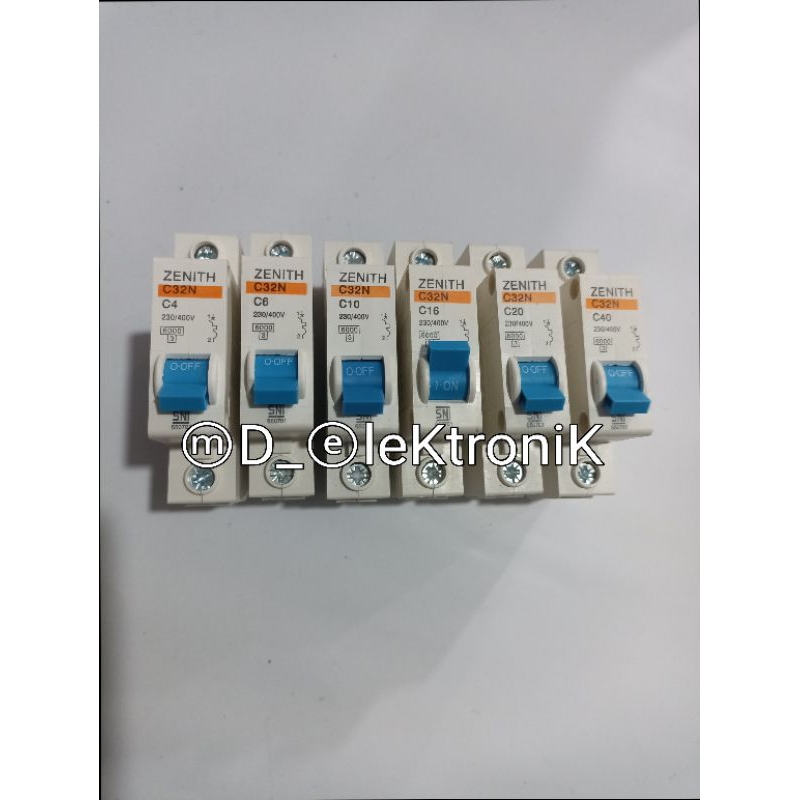Mcb 1 phase Zenith 4A/6A/10A/16A/20A/40A