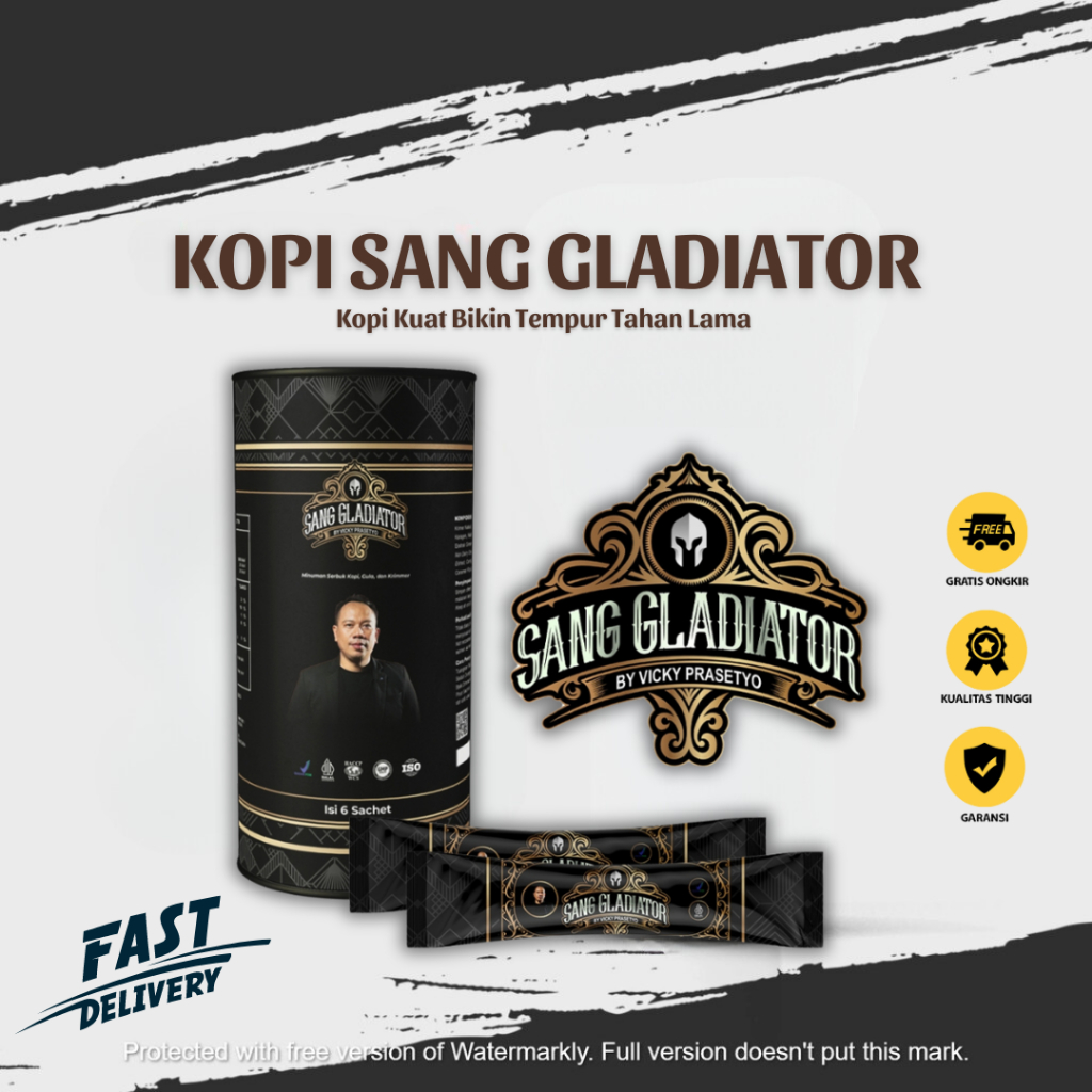 

Sang Gladiator Coffee Kopi Kuat Tahan Lama Penambah Stamina Pria Perkasa