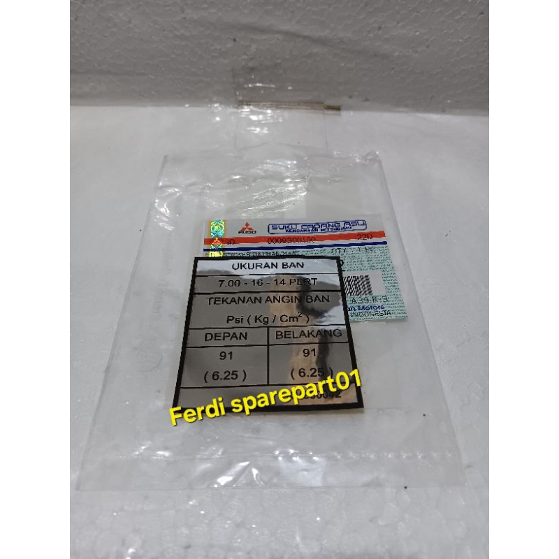 Stiker UKURAN BAN L300 original MITSUBISHI KTB