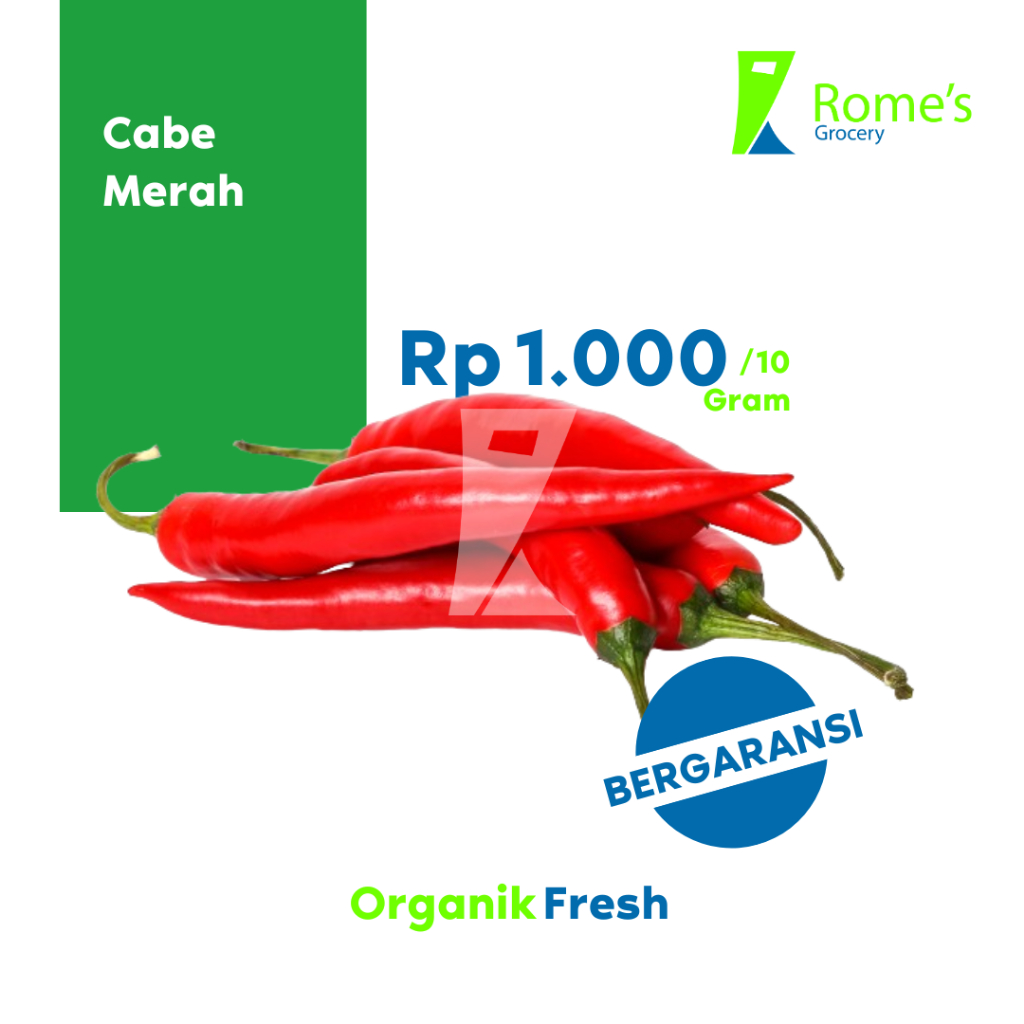 

Cabe Merah Besar | 10 Gram | Fresh & Organik | Bergaransi | Rome’s Grocery