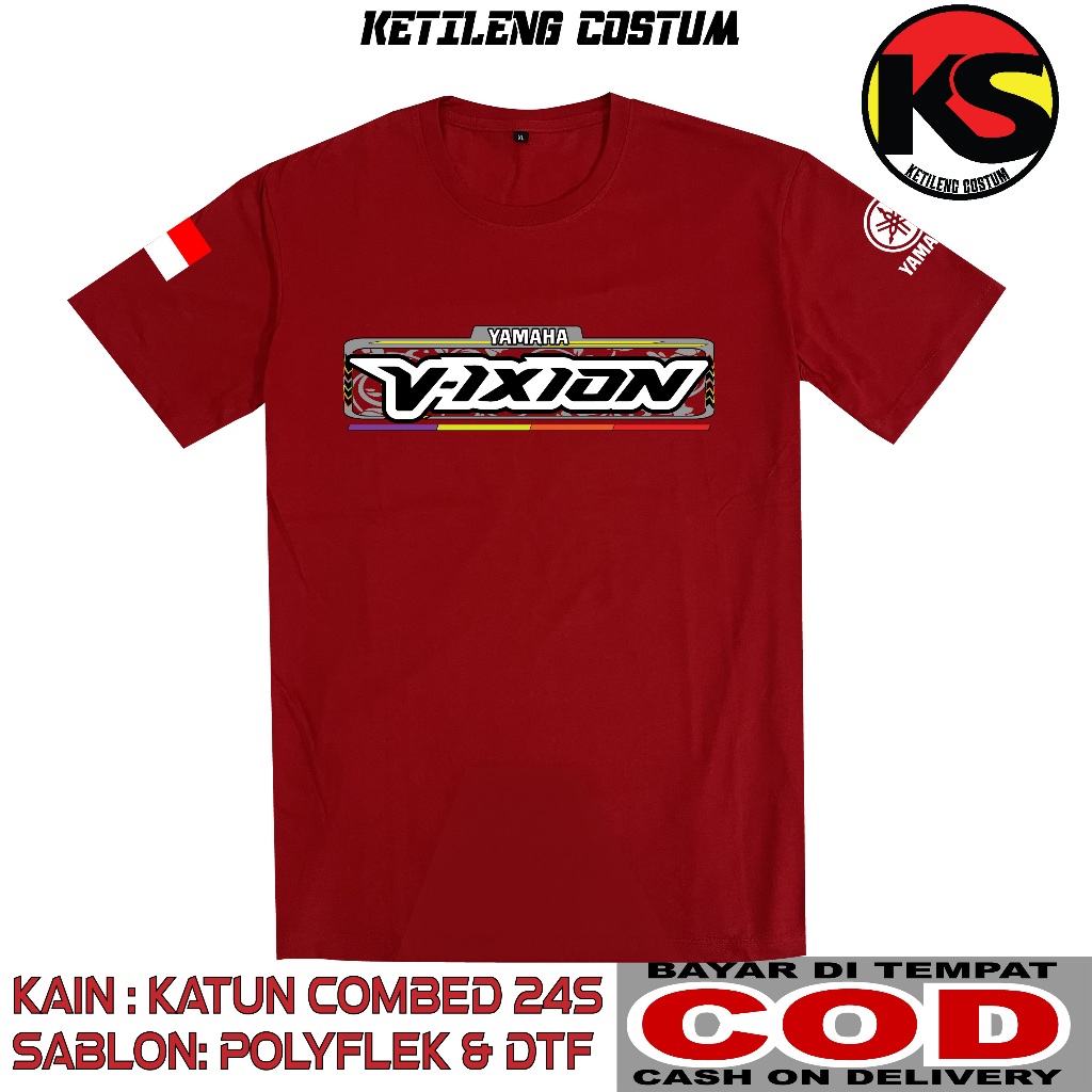 KAOS YAMAHA VIXION OLD BAHAN COTTON COMBED 24S TEBAL BISA COD KAOS DISTRO KAOS KEREN