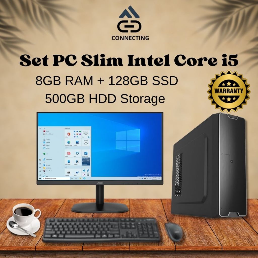 Set PC Slim Intel Core i5 RAM 8GB SSD || Frameless