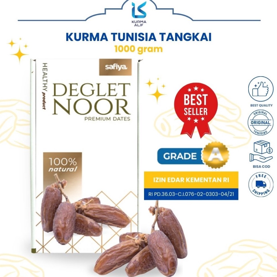 

PAKET LENGKAP Kurma Tangkai Deglet Noor Tunisia 1 Kg Kurma Tunisia Asli Kualitas Premium