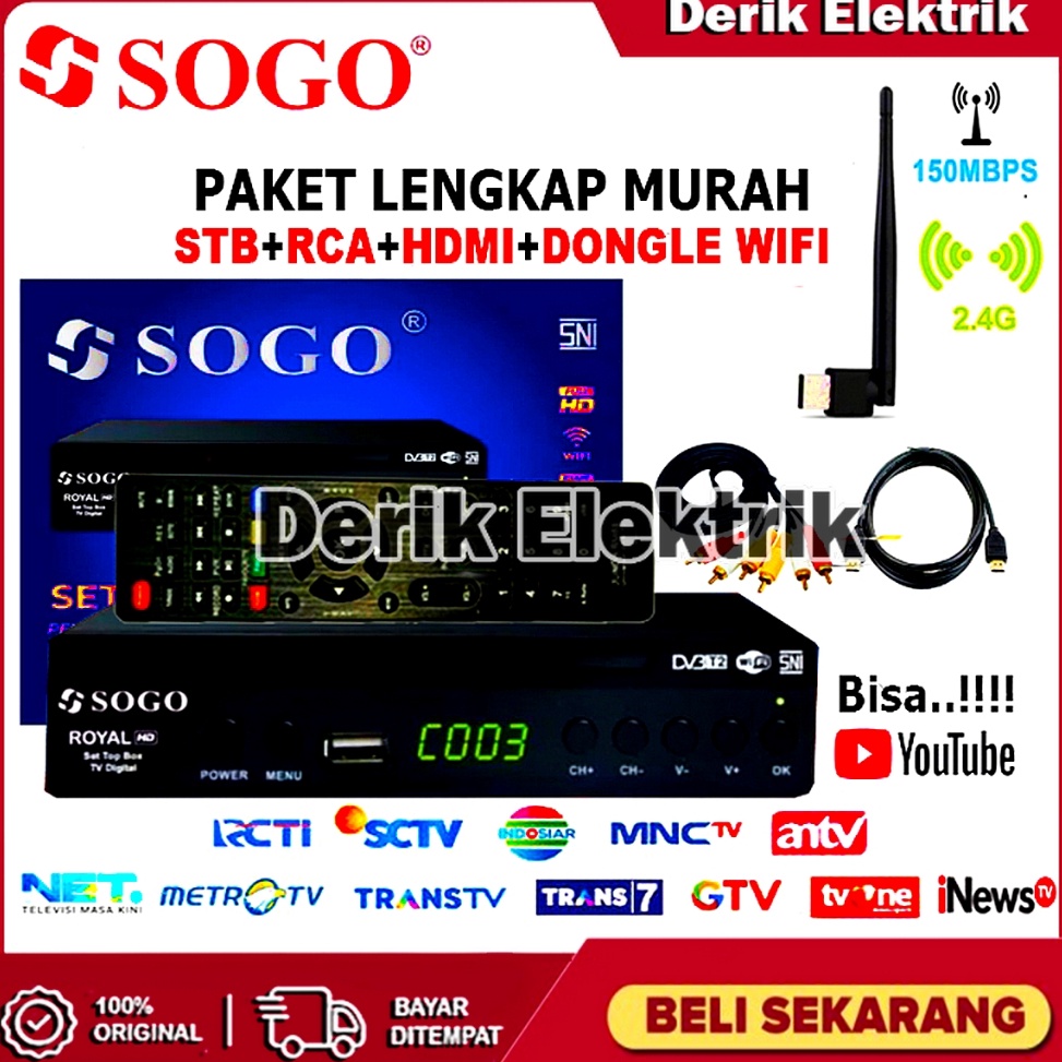 SET TOP BOX TV DIGITAL SOGO DVB T2 EWS UHF HD  ALAT TV DIGITAL SET TOP BOX  STB TV DIGITAL  SET TOP 