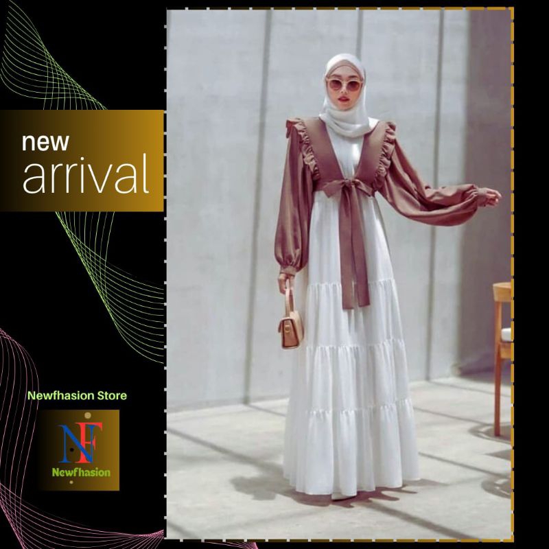 Baju Gamis Setelan Syari Wanita Muslim Terbaru Kaira satu Set