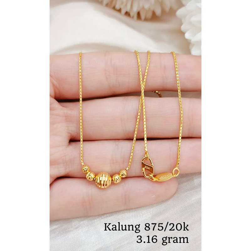 kalung bola bola emas asli kadar 875