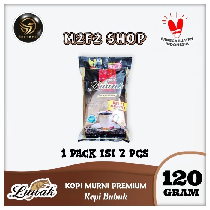 

Luwak Kopi Bubuk Hitam Murni Premium | Black Coffee - 120 gr (Kemasan 1 Pack)