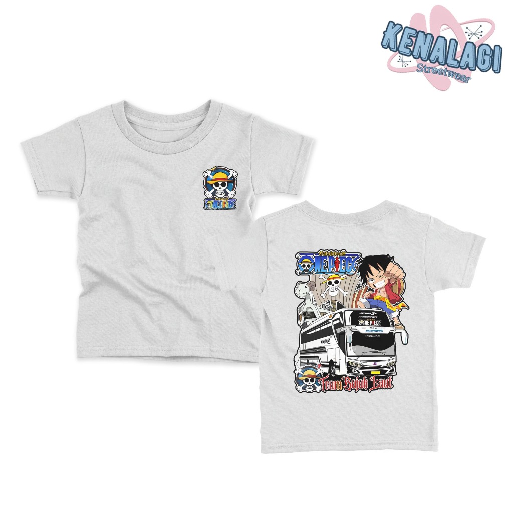 Kaos Anak Motif Bus Luffy OnePiece - Kaos Anak Keren - Baju Anak Terbaru 2024 - Kaos Anak Motif Bus 
