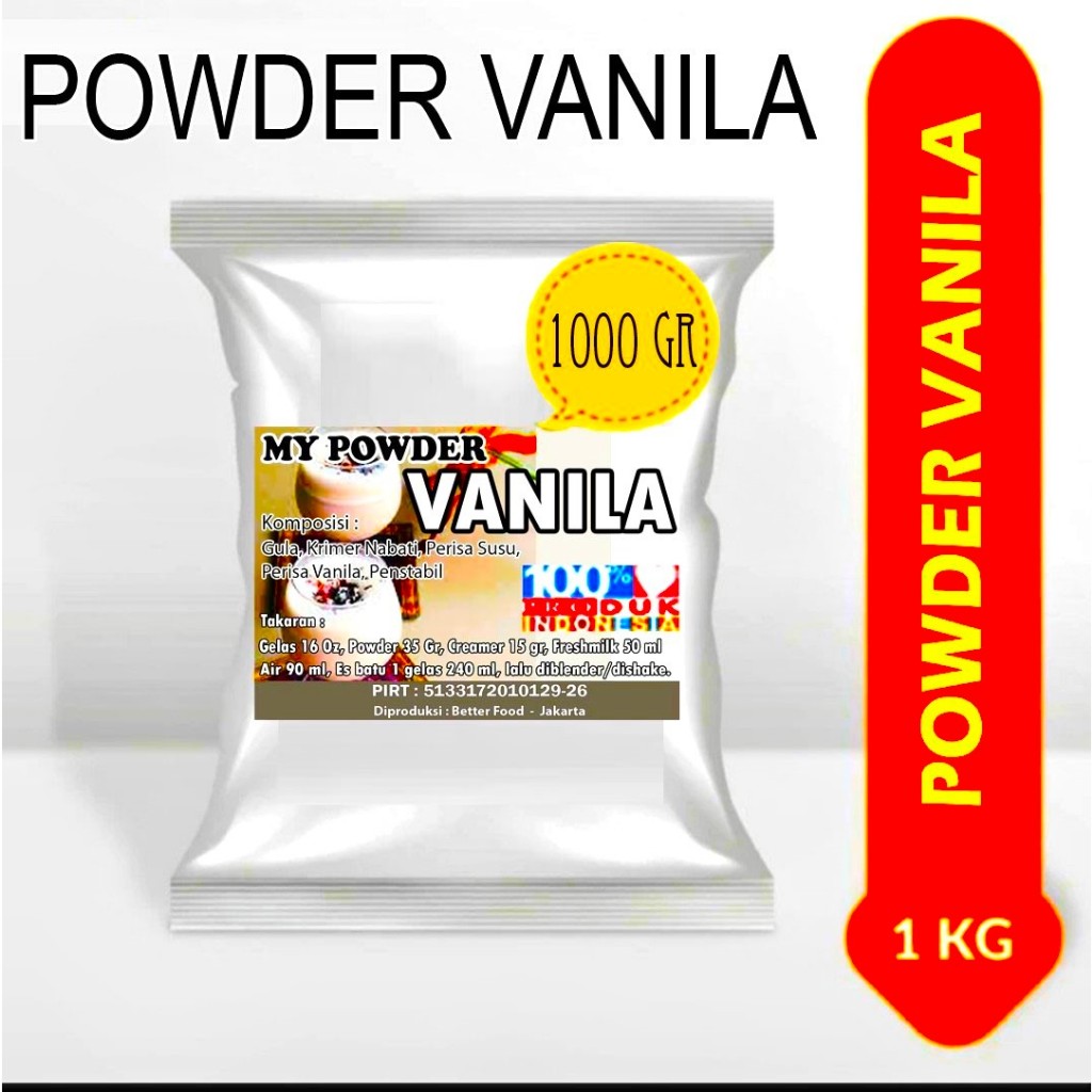 

Powder reguler Vanilla - Vanila -Bubuk Vanilla - 1 Kg