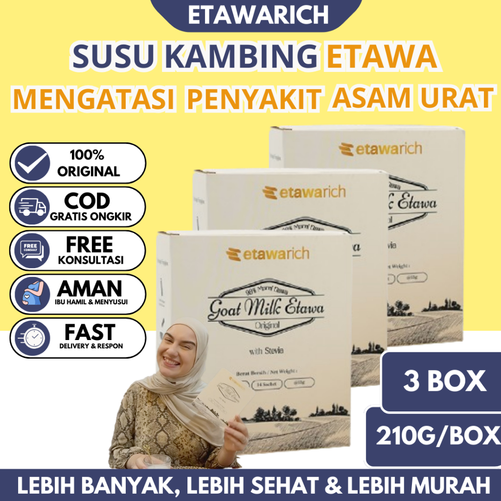 

Etawarich Susu Kambing Etawa Asli Paket 3 Box Solusi Untuk Nyeri Sendi Asam Urat