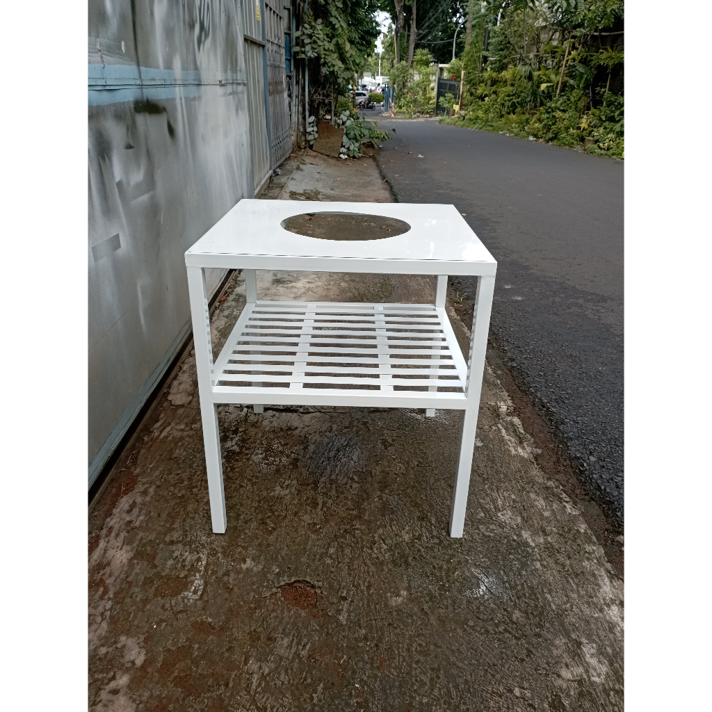 Meja Besi Tatakan Drum Panci Display Custom
