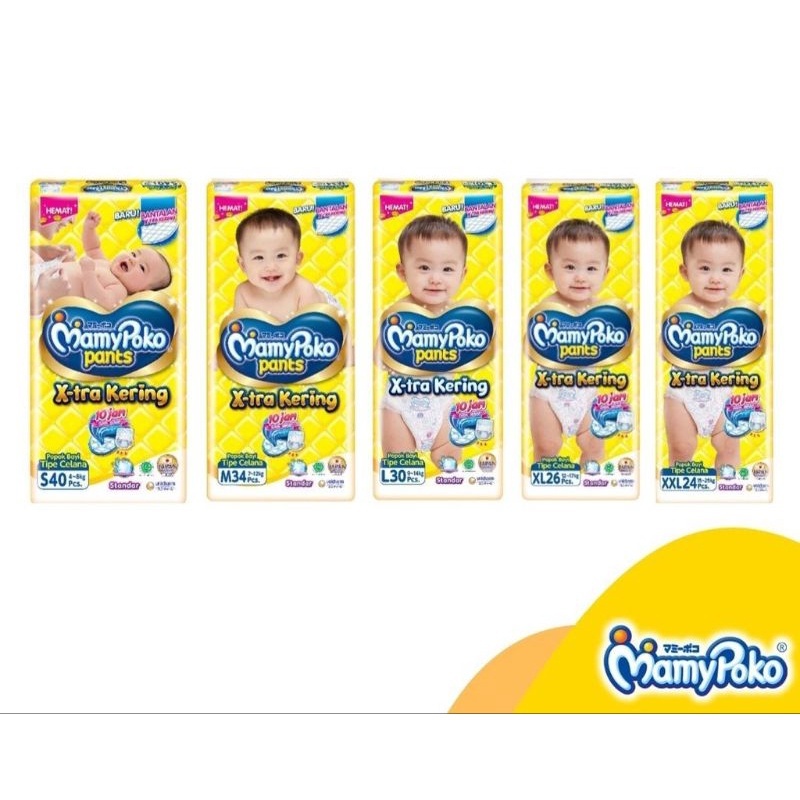 Mamypoko Mamy Poko Pants Xtra Kering Standar S38 / M32 / L28 / XL26 / XXL24