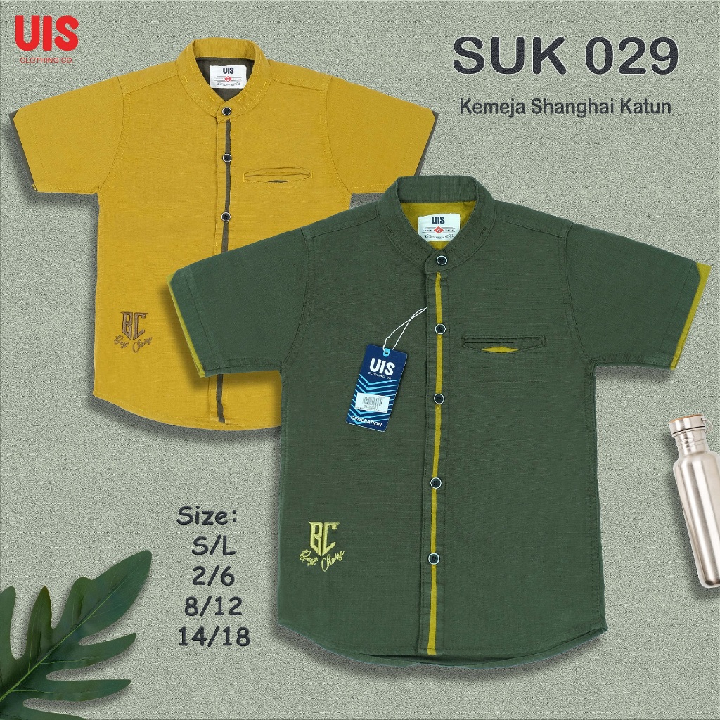 UIS Kemeja Lengan Pendek Anak Kerah Sanghai/Koko