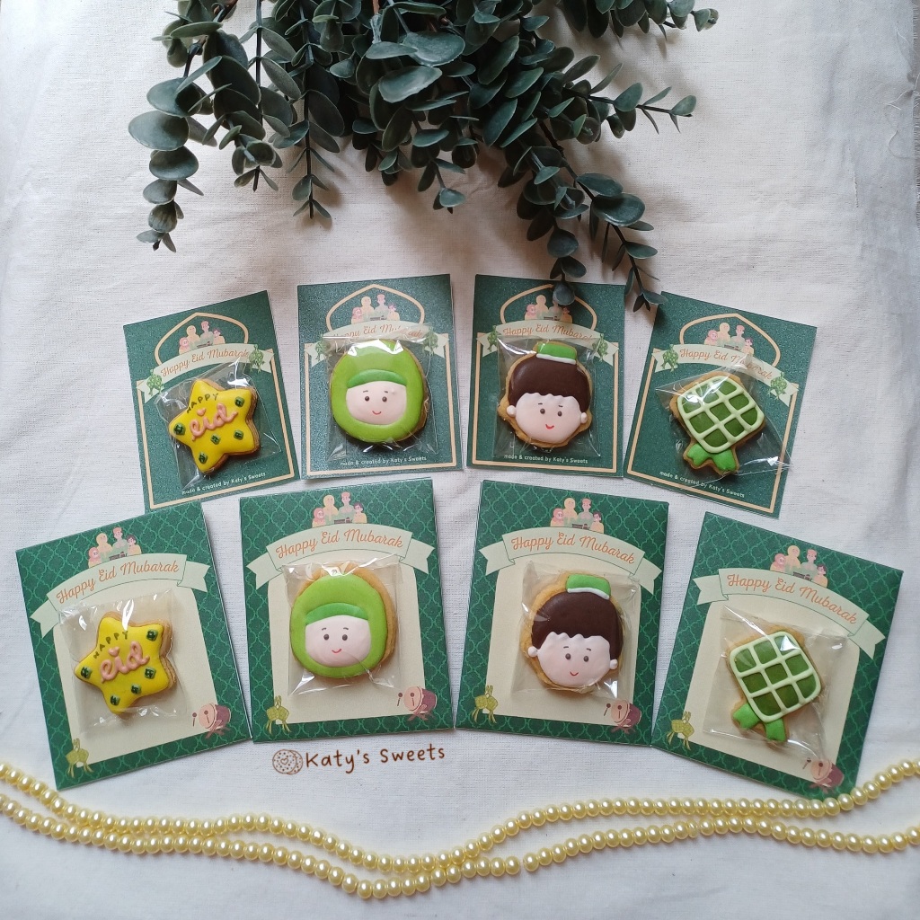 

Eid Mubarak cookie card (MIN 5 PCS) | cookie card Lebaran | Kukis Lebaran | Kukis hias Lebaran | Kukis amplop Lebaran