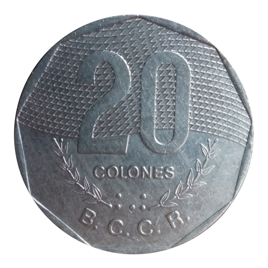 Koin Kuno Costa Rica 20 Colones 1983-1996 | Koin Asing Mancanegara
