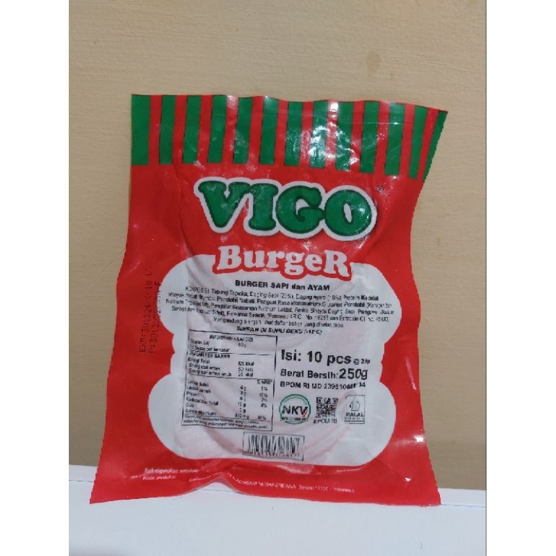 

Vigo daging burger isi 10pcs 250gr