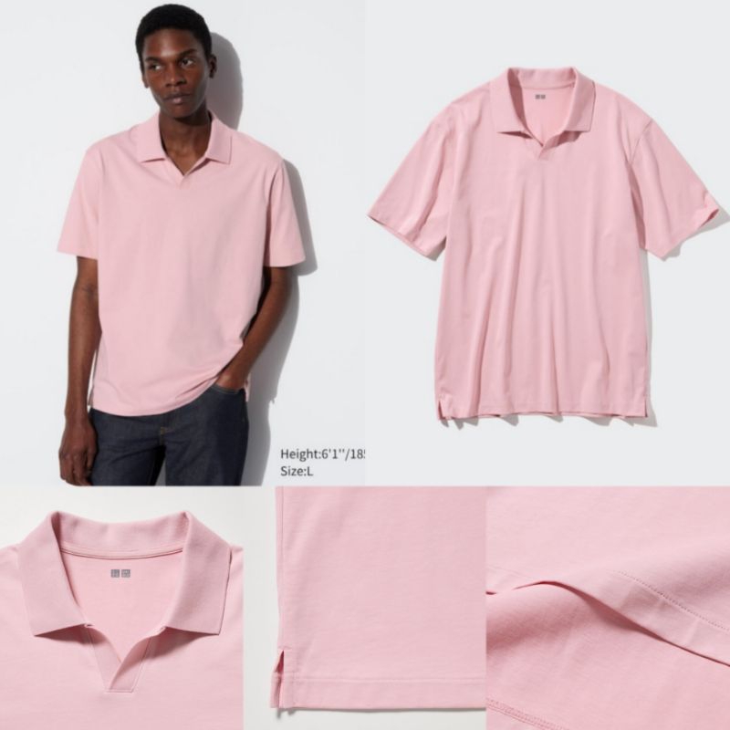 AIRism Katun Jersey Polo Kerah Skipper Lengan Pendek MEN UNIQLO