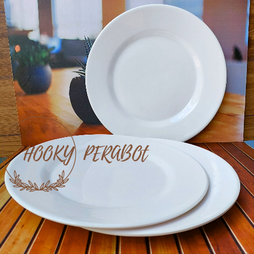 3 PIRING SAJI BULAT DATAR PRASMANAN  MELAMIN TEBAL JUMBO 10 INCH