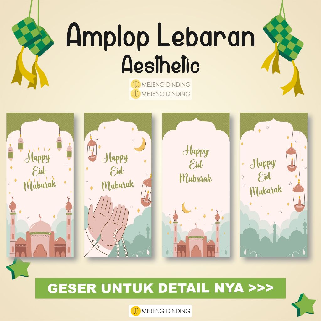 

AMPLOP LEBARAN AESTHETIC ISI 10 PCS / AMPLOP ANGPAO LEBARAN IDUL FITRI 2023 BESAR ISLAMI / EID MUBARAK / AMPLOP LEBARAN / AMPLOP IDUL FITRI GLOSSY TEBAL / EID ENVELOPE / AMPLOP ESTETIK 2023 / IDUL FITRI CUTE RUSTIC TERBARU / MARHABAN YA RAMADHAN 6