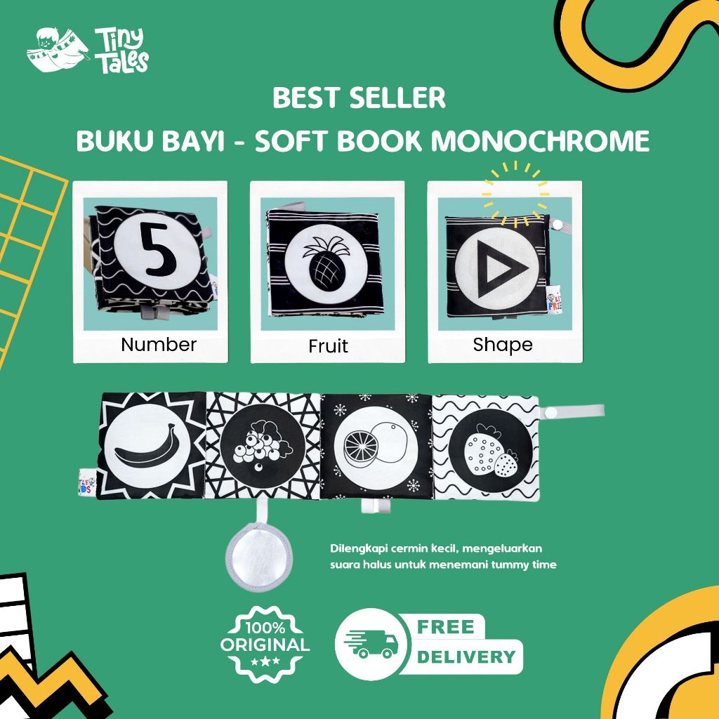 Newborn Book - Buku Anak Bayi Baru Lahir - Board Book Soft Book Simulasi Visual Motorik