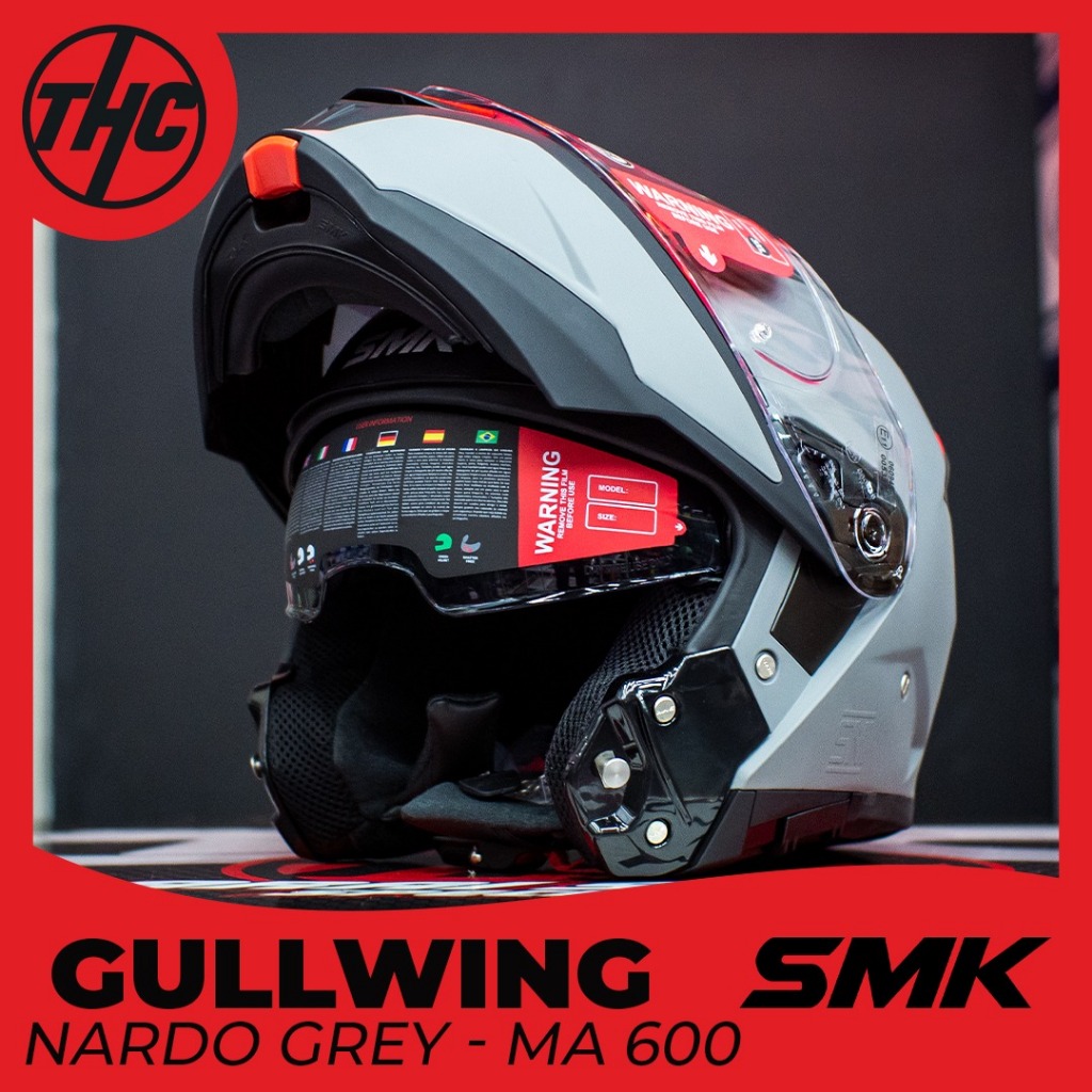 HELM SMK GULLWING NARDO GREY FLIP UP HELMET SMK