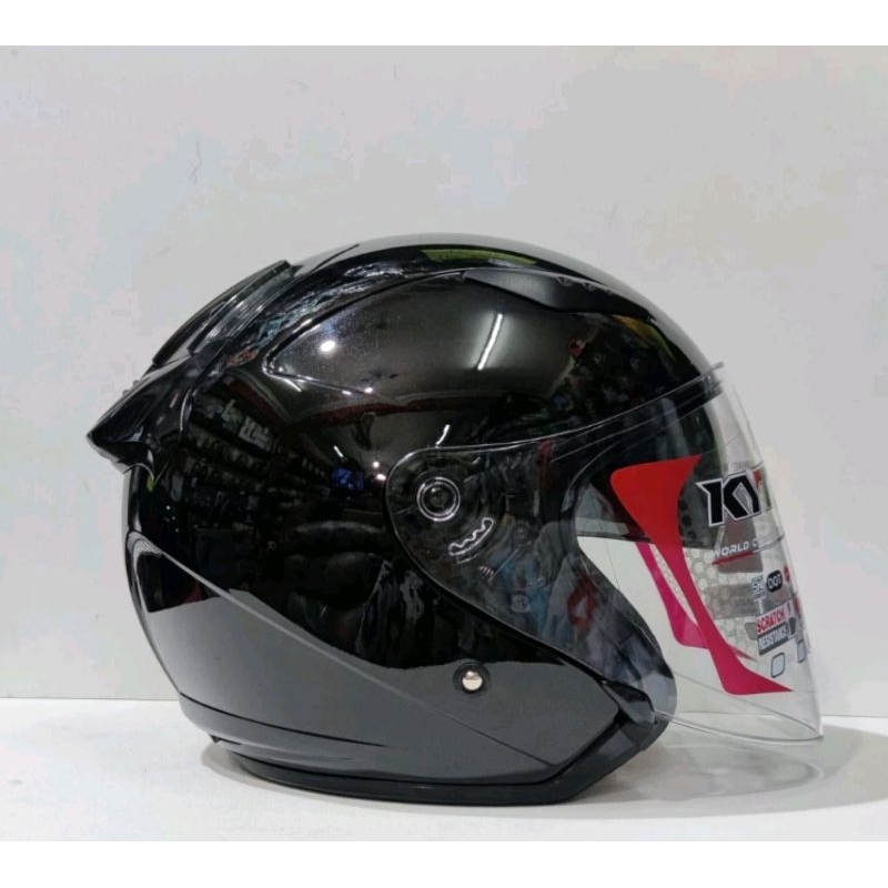KYT GALAXY FLAT R SOLID ORIGINAL | DOUBLE VISOR | ALL VARIANT | HELM HALF FACE ORI SNI DOT
