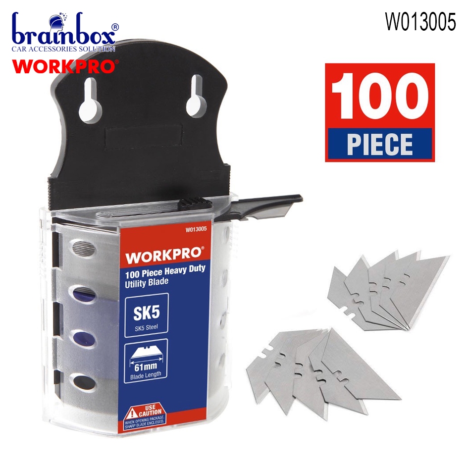 

Workpro W013005 100PCS Heavy Duty Utility Blade Isi Cutter Pisau Refill