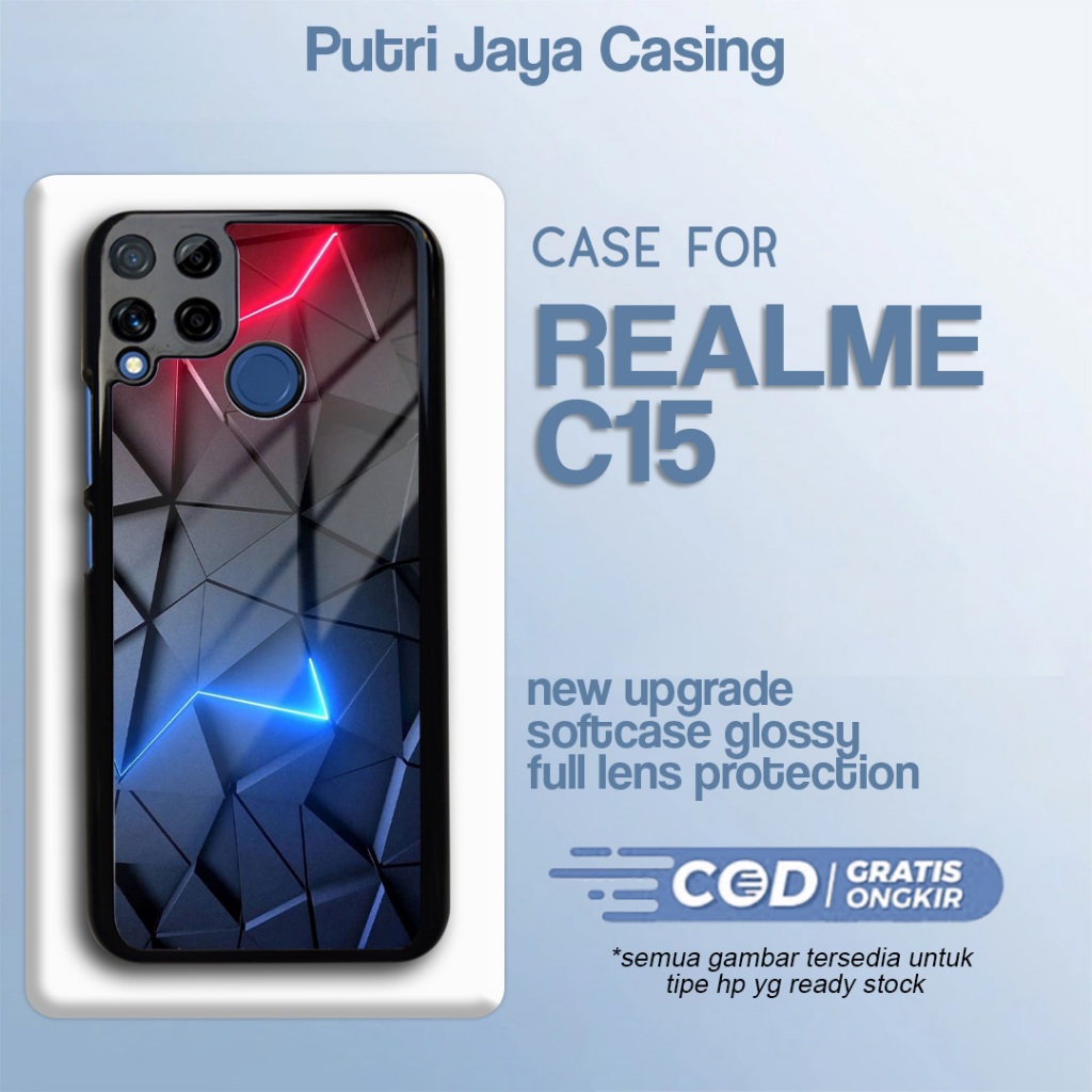 Case Realme C15 Abstrak Kubik Casing Terbaru Hardcase Softcase Glossy Kesing Terlaris PutrijayaCase